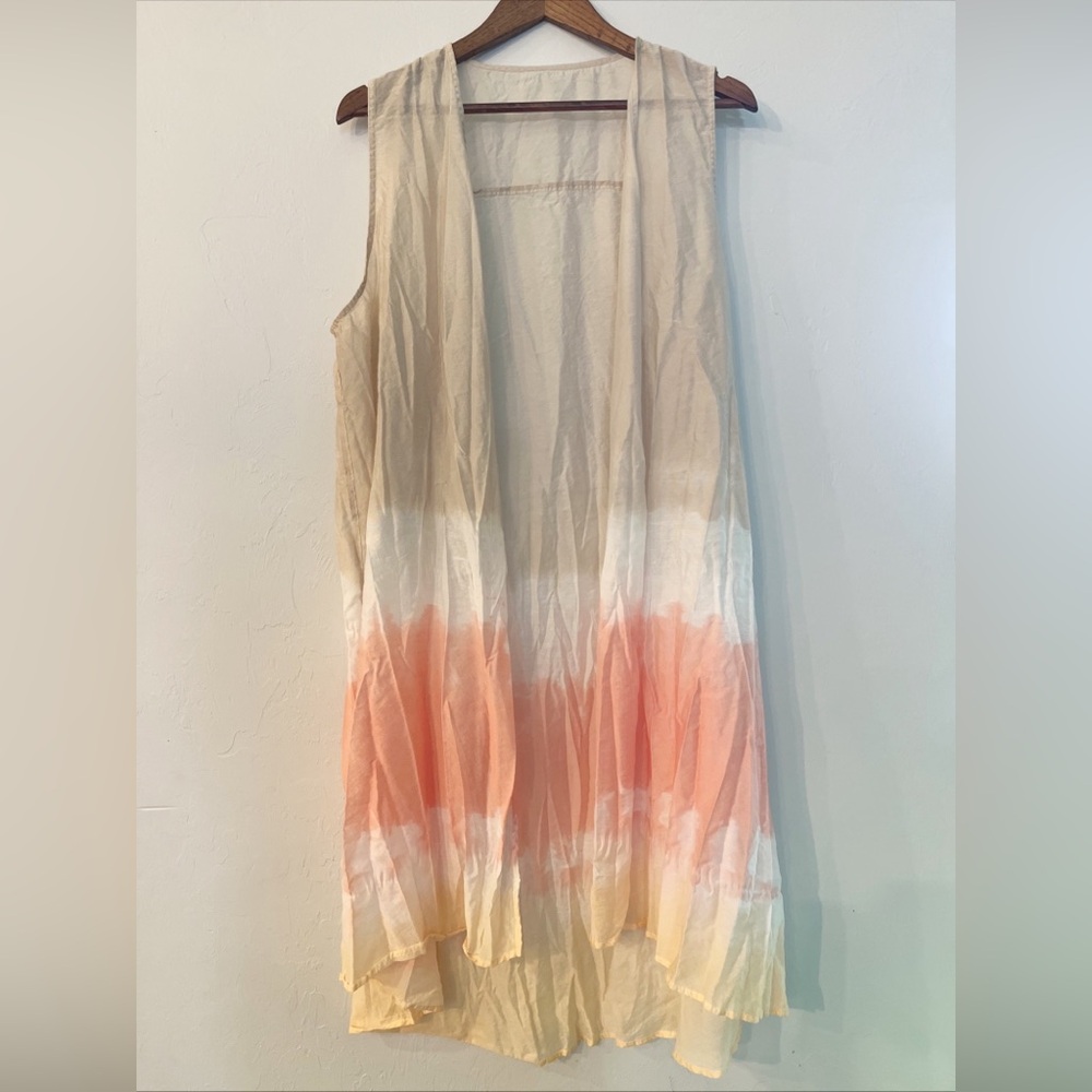 Chico’s Dramatic Tie Dye Pattern Flash Long Open … - image 2